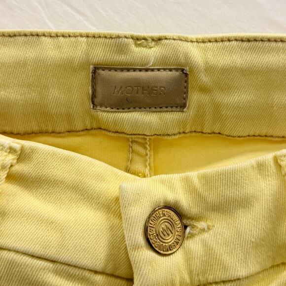 Mother The Looker Cropped Skinny in ‘Blinding Light’ Yellow Sz 26 - Picture 4 of 7